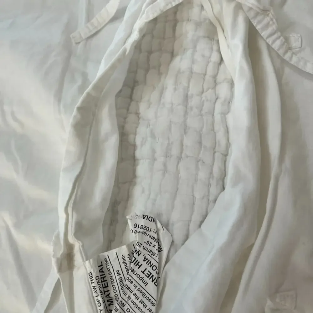 Garnet HIll White Quilted Standard Pillow Sham 100% Cotton Tie Closure
